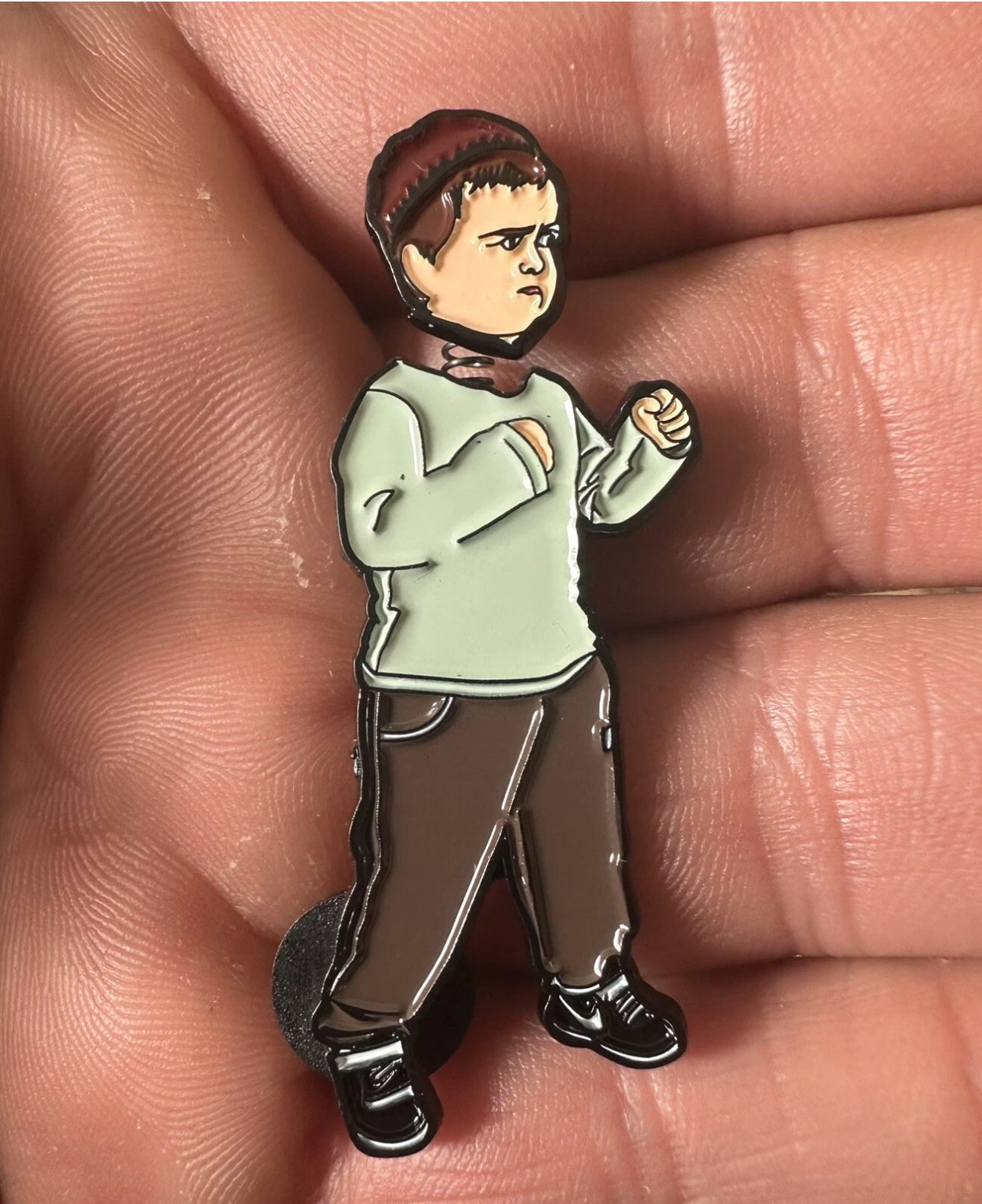 Hasbula bobble head enamel pin
